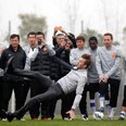 david beckham falls over